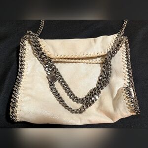 Stella McCartney Cream Falabella Chain-Trimmed Purse